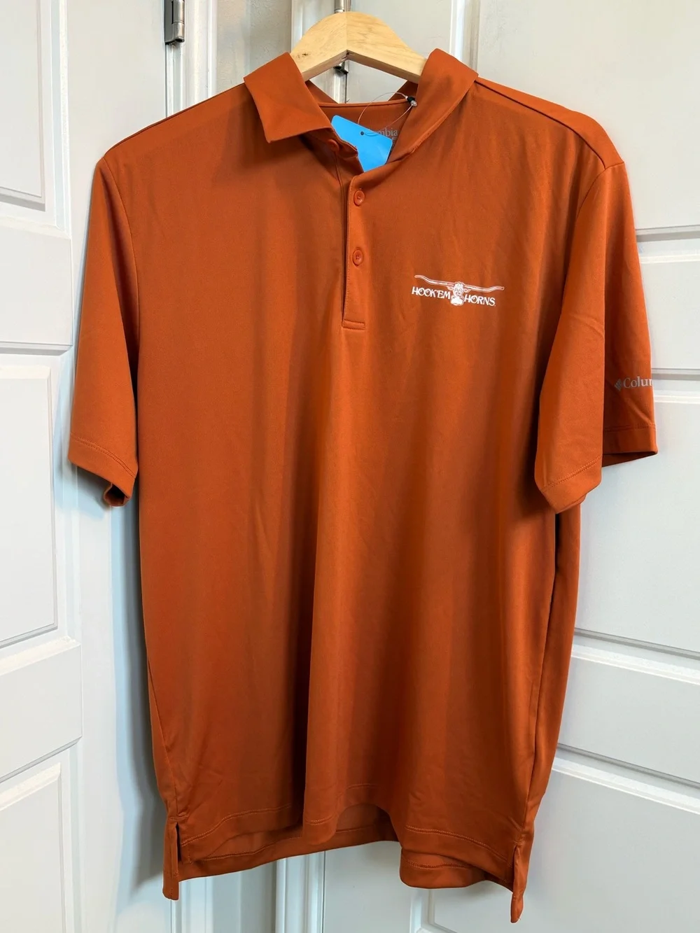 Columbia NEW Golf Hook’Em Texas Longhorns Vault Omni-Wick Drive Polo Size Large